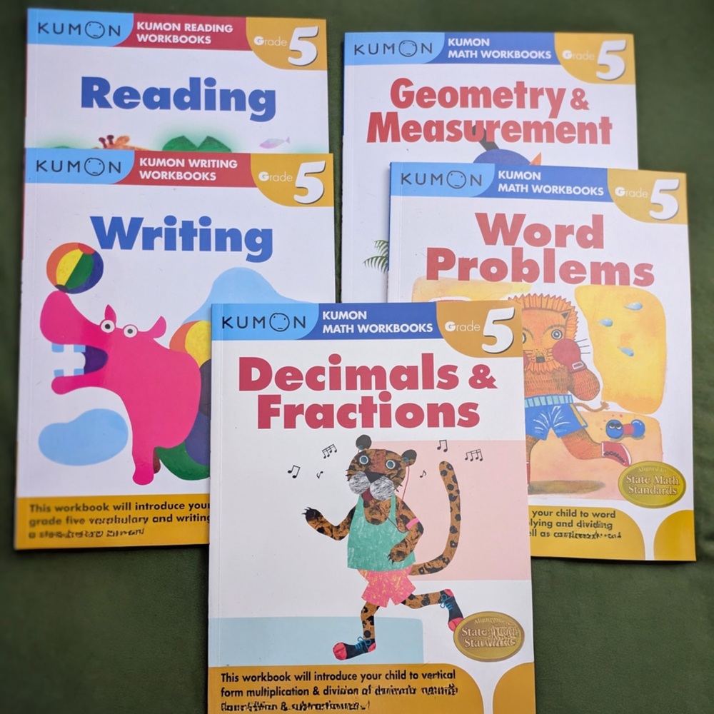 Grade 5 Learning Workbook Set - Colorful Educational Series